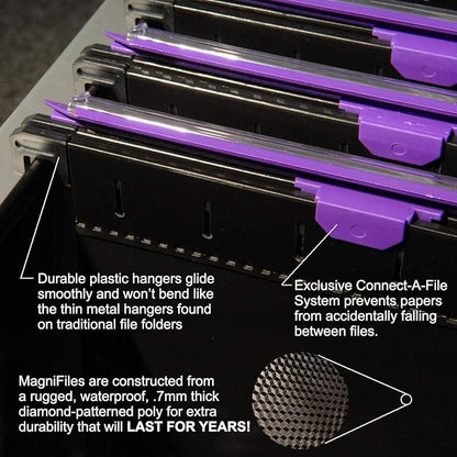 Ultimate Office MagniFile Hanging File Folders V Base Letter Size with 11 inch Magnified Indexes That Double The Size of Your File Titles to Find Files Fast. (Set of 10 Assorted)