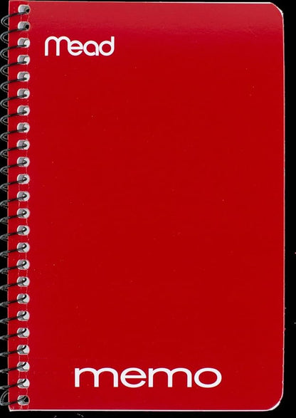 Mead Memo Pads, 8 Pack, Lined College Ruled Paper, Pocket Notebook, Small Spiral Notebooks for Home Office Accessories, School Mini Note Pads, 60 Sheets, 5" x 3", Blue, Black, Red, Green (73605)