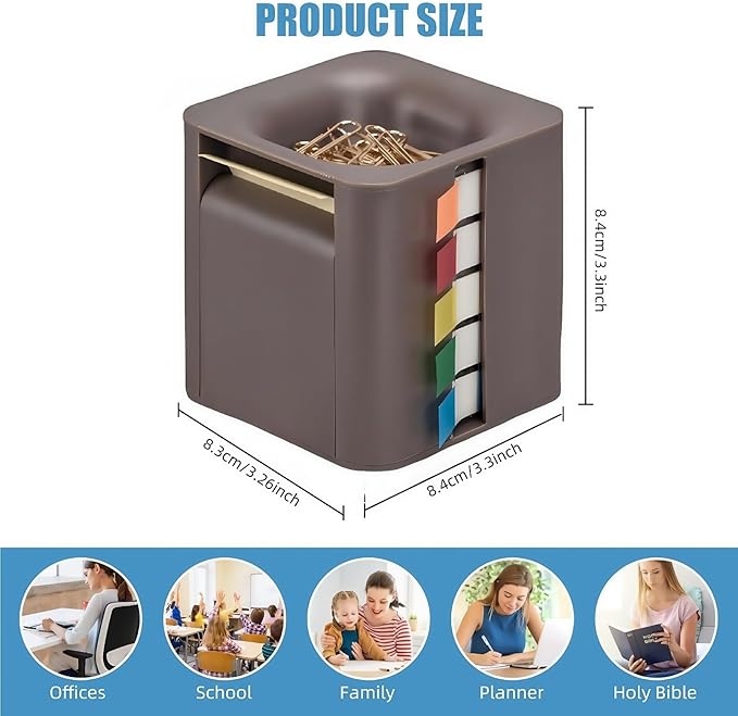 5-in-1 pop up Sticky Note Dispenser with self-Adhesive Notepad, Colour Labels, Ideal for Homeschool and Office Organize