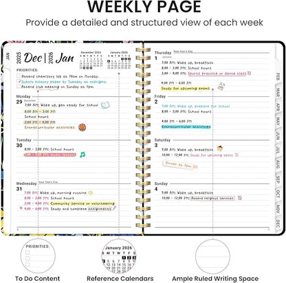 2026 Planner, Aesthetic Weekly and Monthly Planner for Women, Jan 2026 to Dec 2026, Hardcover 2026 Calendar Book with Monthly Tabs, Inner Pocket, Perfect for Office Home School - A5 (6.3" x 8.5"), Painted Garden