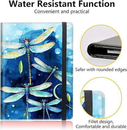 Dragonfly PU Leather Padfolio Clipboard Notepad with Pen Loop and Elastic Strap Interview/Resume Document Organizer for Business School Office