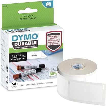 DYMO LabelWriter Durable Laboratory and Medical Labels, 25 mm x 54 mm, 500 Labels