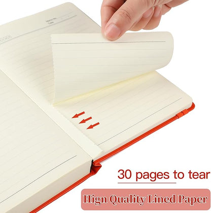 Journal Notebook Journal for Men/Women Journals for Writing A5 180Sheets 360Pages College Ruled Notebook 100gsm Lined Paper Leather Hardcover Journal 5.9'' X 8.4'' (Orange)