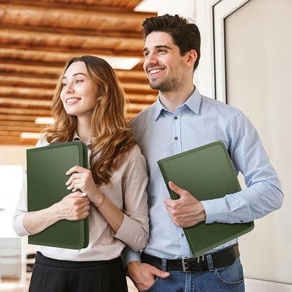 Fireproof Accordion File Organizer, Portable Expanding File Folder with Waterproof Zipper&Labels, Green Document Organizer with 13 Pockets, File Organizer for Important Document/Paper Storage