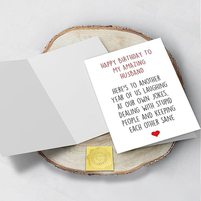 Happy Birthday Card for Husband, Funny Birthday Card from Him, Happy Birthday to My Amazing Husband Card