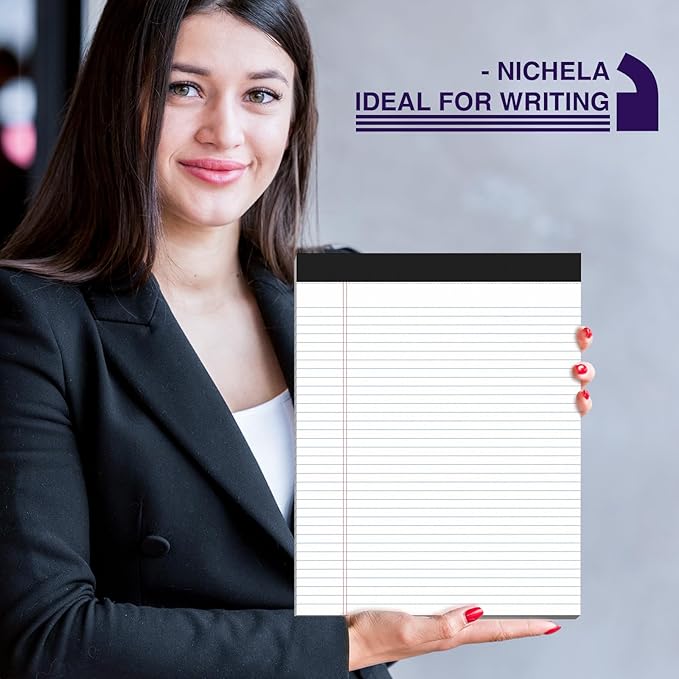 2 Pack Legal Pads 8.5 x 11 College Ruled Note Pads 8.5 x 11 Notepads 8.5 x 11 Micro Perforated Writing Pads 8.5 x 11 Pads of Paper Lined White Paper, 50 Sheets per Notepad for Home, Office, School
