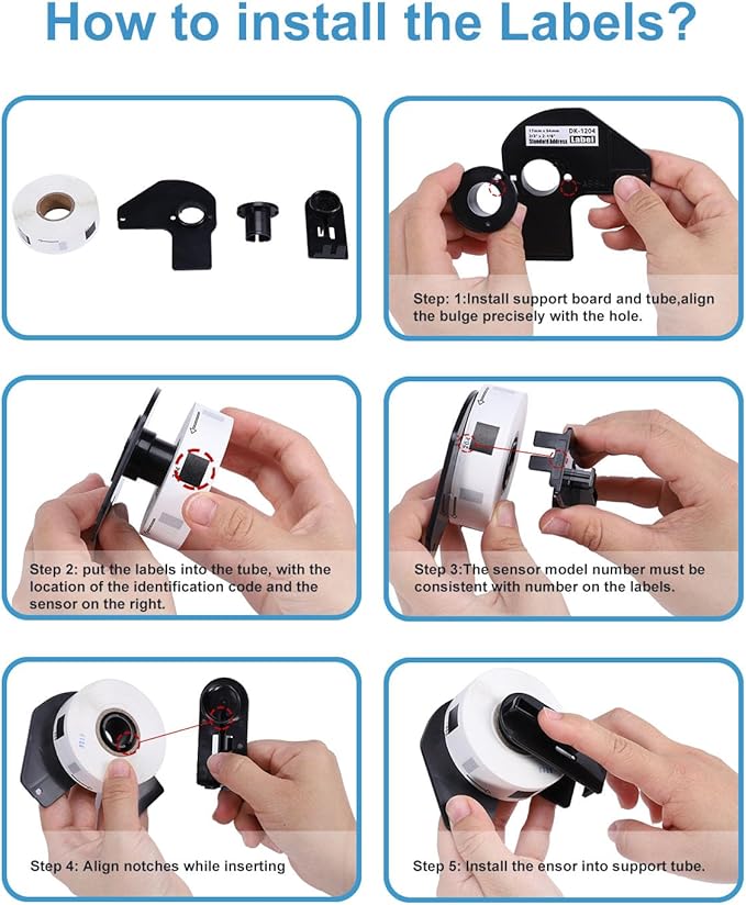 COLORWING Labels Compatible for Brother DK-1204 (0.66" x 2.1"), Multipurpose Return Address Die-Cut Label Roll, Use with QL 700 810w 820nwb Printers (10 Rolls + 2 Frame)
