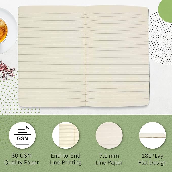 Simply Genius A5 Notebooks for Work, Travel, Business, School & More - College Ruled Notebook - Softcover Journals for Women & Men - Lined Note Books with 92 pages, 5.5" x 8.3" (Brown, 6 pack)