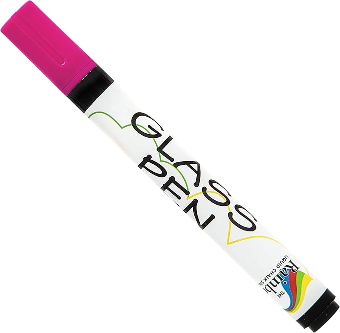 Glass Pen Window Marker: Liquid Chalk Markers for Glass, Car Marker or Mirror Pen with Washable Paint - Graduation Car Windows, Storefront Window, Wedding, Parade, Party & Holiday (Pink, Fine Tip)