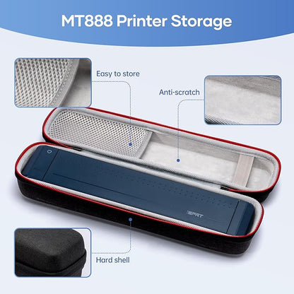 Portable Printer Case for M08F Storage Case,Travel Carry Case Compatible with M08F/P831/TP81 HPRT MT866/MT800 Letter & A4 Portable Thermal Printer, Compact and Lightweight, Waterproof and Shock Proof
