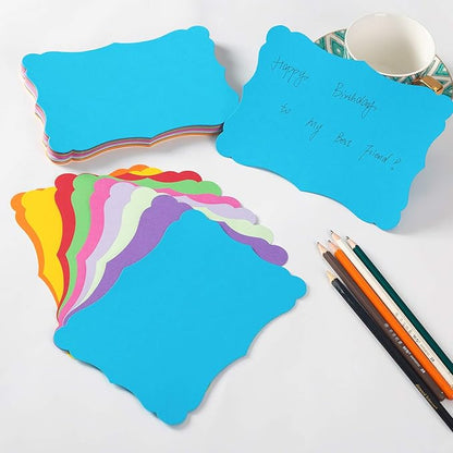 50 Pack Blank Kraft Cards Cardstock Thick Paper Brown Greeting Cards for DIY Gift Card Menus, Baby Shower and Wedding Invitations (Multicolored, 4x6IN)