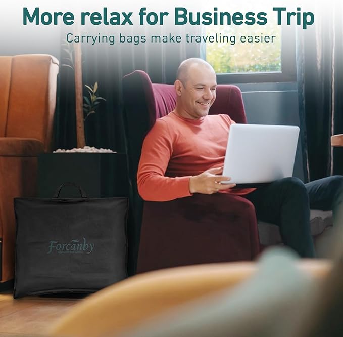 Seat Cushions for Long Sitting Office Chairs - Pressure Relief Seat Cushion, Sciatica & Back Support, Memory Foam Office Chair Cushion with a Storage Bag (Light Grey)