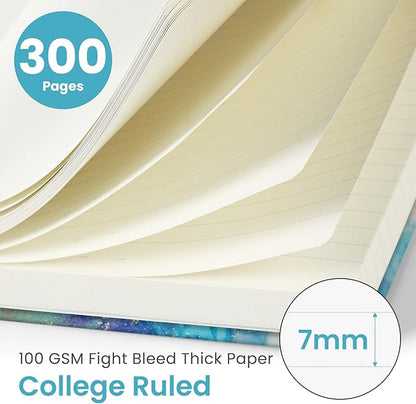 Lined Spiral Notebook Journal for Work, 300 Pages Thick B5 (7.1"x10") College Ruled Journal for Women & Writing, Hardcover Notebook for Note Taking, Perfect for Office Home School, Color Splash