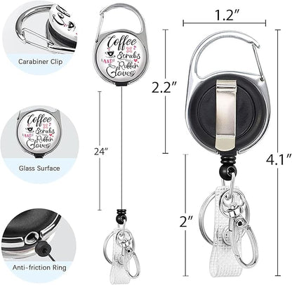 Gctriki Nurse Badge Reel Holder Retractable Heavy Duty with 360 Degrees Swivel Carabiner Belt Clip, Funny Id Badge Holders Badge Clips Retractable ID Card Holder for Nurses