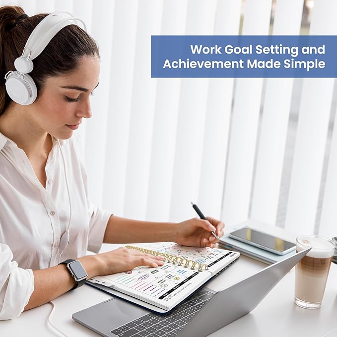 2026 Planner, Weekly and Monthly Planner for Women, January 2026 to December 2026, Pretty Hardcover 2026 Calendar Planner Book with Tabs, Inner Pocket, Spiral Bound, Perfect Office Home School Supplies - 6.3" x 8.5", Tiny Blues