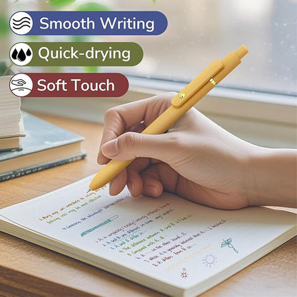 UIXJODO Colorful Pens, 6 Pcs Colored Pens Fine Point Smooth Writing Pens, 0.5mm Colored Ink Gel Pens for Journaling Note Taking Writing, Office School Supplies Gifts for Women (6 Pcs Gold Vintage)