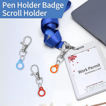 6PCS Retractable Pen Holders - Clip on Pens for Badge Reel, Perfect Pen Holder for Lanyard, Nurses, and X-ray Marker Holder