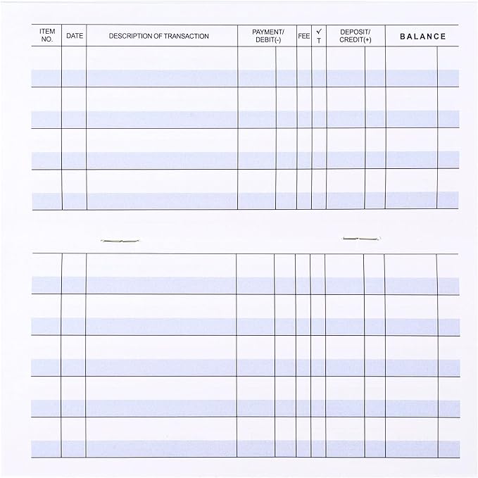 Larger Lines 12 Pack Check Registers for Personal Checkbooks, Blank Checkbook Registers for Personal or Businesses Use, Check Register Books to Log Transaction and Track Payments, Deposits, Finances