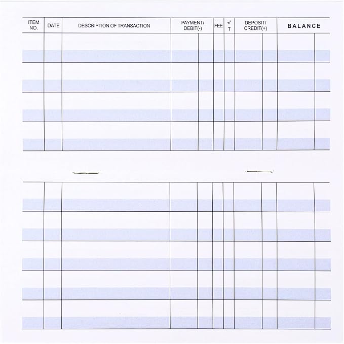 Larger Lines 12 Pack Check Registers for Personal Checkbooks, Blank Checkbook Registers for Personal or Businesses Use, Check Register Books to Log Transaction and Track Payments, Deposits, Finances
