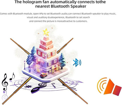 3D Hologram Fan,39.4 inche Hologram Fan Projector Advertising Display HD LED 2000*1444PX Resolution for Christmas, Halloween, Business, Shop, Holiday 100CM Holographic with 700 Video Library