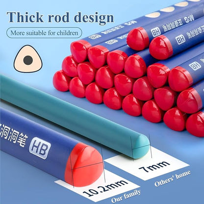 M&G 12 Pcs Triangular Pencils for Kids, Triangular Pole with Grip Correction HB Pencils, Pre-sharpened, Graphite Wood Pencils with Smooth Writing for School, Office, Painting, Sketching, Weddings