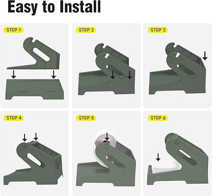 Guermok Thermal Shipping Label Holder for Rolls & Fan-Fold, Fragile Stickers for Shipping, Label Stand Desktop Printer Holder-Home Office Accessory Sticker Dispenser for Holographic (Gray)