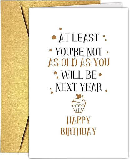 Supoeguk Funny Joke Birthday Card for Friends, Snarky Birthday Card for Him Her, Hilarious Getting Older Birthday Card