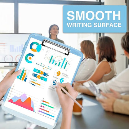 Sooez Glitter Clipboard with Storage, High Capacity Storage Clipboard with Pen Holder, Cute Clip Boards 8.5x11 with Low Profile Clip, Sparkle Plastic Clipboard Case Box for Women & Kids, Side Opening