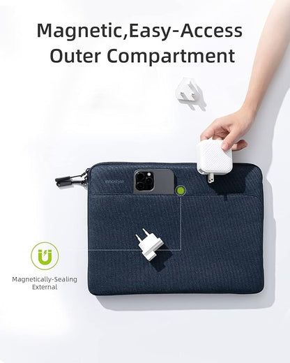 Protective 13 Inch Laptop Sleeve for 13 13.3 MacBook Air/Pro, 13 HP Dell Lenovo Asus Notebook - Shockproof, Water-Resistant with Accessory Pocket (Blue, 13 inch)