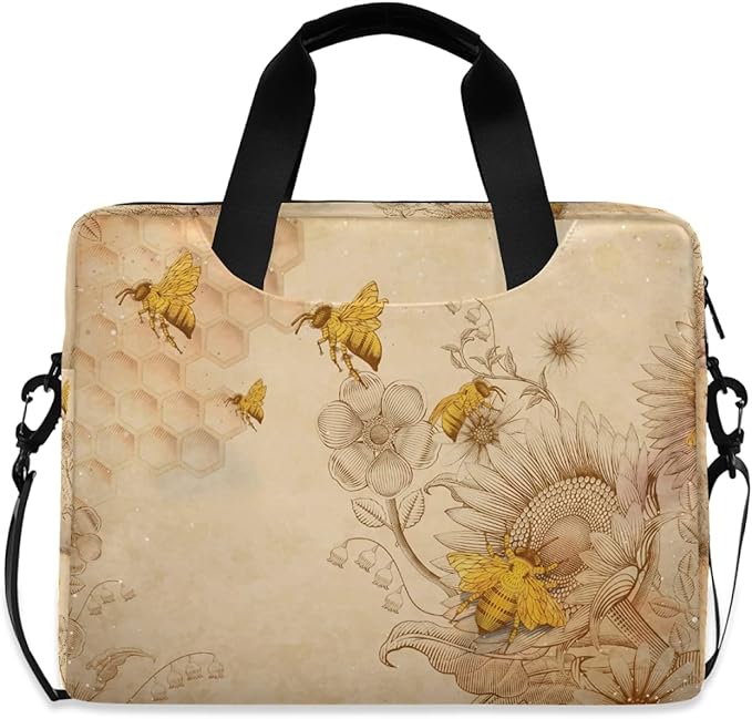 ALAZA Honey Bees Wildflowers Laptop Messenger Bag Case Sleeve Briefcase for Men Women, Multi03