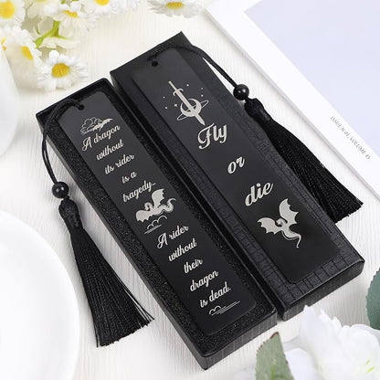 Metal Dragon Bookmark Gift - 2Pcs Metal Bookmark for Book Lovers Cool Dragon Bookmarks for Kid Unique Drangon Book Marks for Men Women Funny Dragon Book Mark with Tassels Gifts for Book Nerd