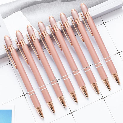 Stylus Pens for Touch Screens, 12 Pack Rose Gold Pens, 1.0mm Medium Point BallPoint Pens, Cute Pens Nurse Gifts Office Supplies for Women (No Words, 12 Pcs Rose Gold)