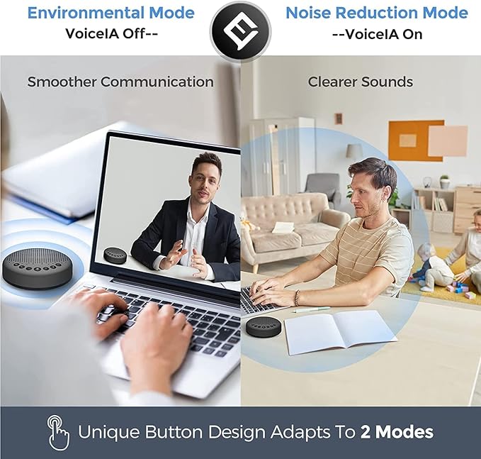 EMEET Conference Speaker and Microphone Luna 360° Voice Pickup w/Noise Reduction/Mute/Indicator USB Bluetooth Speakerphone w/Dongle for 8 People Daisy Chain for 16 Compatible with Leading Software