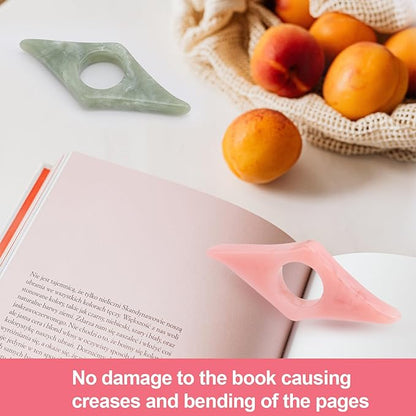 Thumb Page Holder for Reading 2Pack, Energy Pattern Thumb Bookmark, Book Opener Holder, Book Finger Page Holder, Book Accessories for Reading Lovers(Blue and Green）