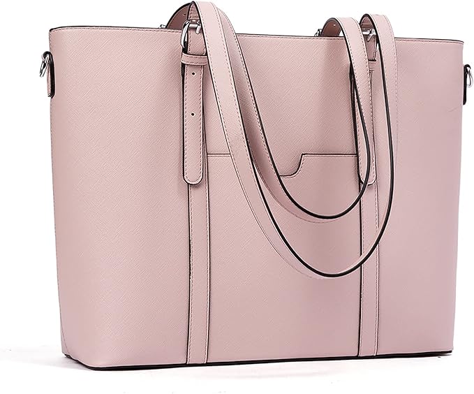 Telena Laptop Tote Bag for Women, 15.6 Inch Shoulder Tote Bag Leather Briefcase for Women, Large Capacity Handbag Bags