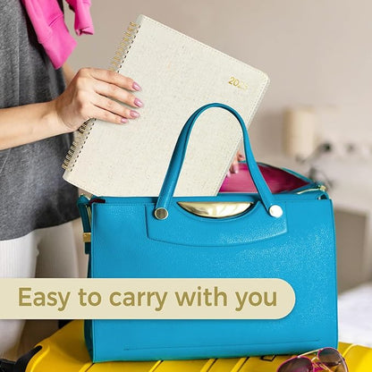 SUNEE 2026 Weekly & Monthly Planner 9"x11.2"- 12 Month (January 2026 - December 2026), Linen Cover, Pocket, Bookmark, Notes, Monthly Tab, Beige