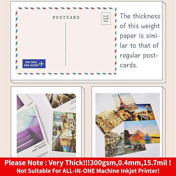 Uinkit 100 Sheets 8.5x11 Letter Size Thick Heavyweight Photo Paper Double Sided Glossy Cardstock 80LB 300Gsm 15.7Mil Brochure, Only for professional Inkjet Printer and Dye Ink