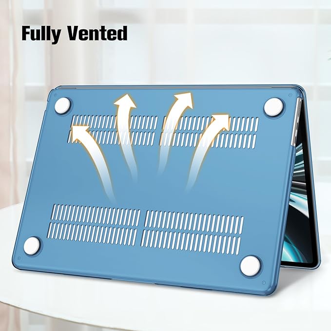 Fintie Case for MacBook Air 13.6 Inch A3113 A2681 (2022 2023 2024 Release) - Snap On Hard Shell Cover for MacBook Air 13.6" M2 M3 Chip with Liquid Retina Display and Touch ID (Crystal Ocean Blue)