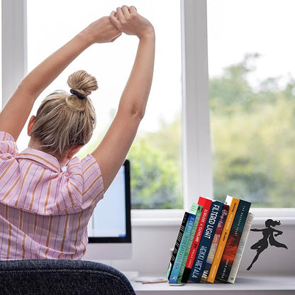 Artori Design Book Ends to Hold Books Heavy Duty - Hidden Metal Bookends for Shelves Desk or countertop - Bookend Book Holder for Home Decorative - Gift for Book End Lovers and Home Décor (Supergal)