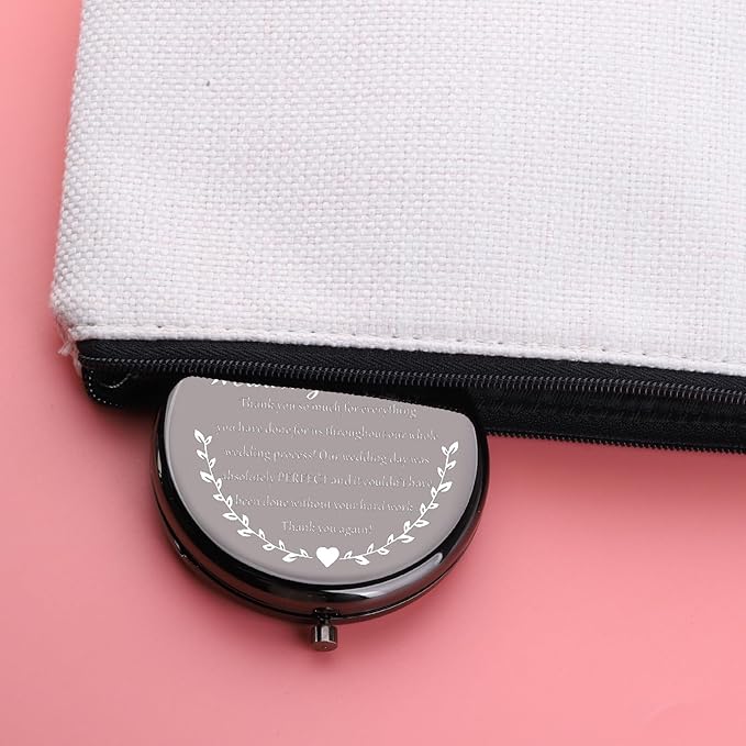 UJIMS Wedding Planner Gift Wedding Coordinator Makeup Mirror Event Planner Thank You Gift from Bride Groom (WeddingPlannerBlack)