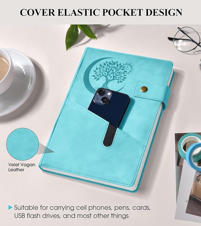 365 Page Thick Lined Journal Notebook for Men Women, A5 Leather Journals for Writing, Hardcover Notebooks for Work, School, Note Taking,Travel, Business,Personal Diary, College Ruled 5.9" x 8.4"