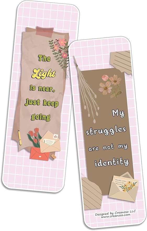 Creanoso Grief and Loss Affirmation Bookmarks (20-Sets x 6 Cards) – Daily Inspirational Card Set – Interesting Book Page Clippers – Great Rewards for Adults and Professionals
