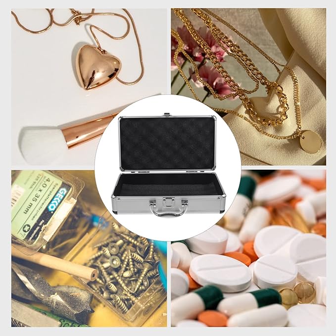 ERINGOGO Aluminum Attache Case - 12inch Lock Metal Briefcase with Ripple Foam, Hard Aluminum Carrying Case for Men, Universal Portable Tool Case for Laptop/Luggage/Instrument White