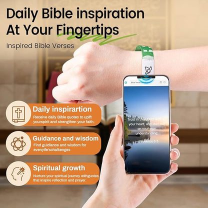 2 Pcs Bible Verse Bracelets，Daily Bible Verse Bracelet，Prayer Hope Bible Bracelets, Christian Gifts for Women , Graduation Gift，Inspirational Religious Gifts, Comes With A 35-inch Ribbon Bow