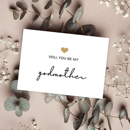 Will You Be My Godmother, God Mother's Proposal Card Gifts with Envelope, Cute Gifts for Godmother On Wedding Day.（Godmother B）
