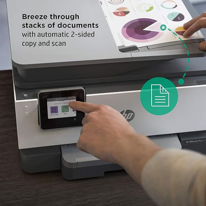 HP OfficeJet Pro 9015e Wireless Color All-in-One Printer with bonus 6 months Instant ink with HP+ (1G5L3A),Gray
