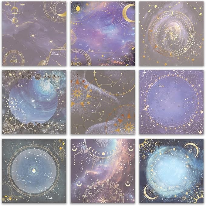 Post it Notes 3x3 Cute and Aesthetic Sticky Notes Planner Notepad - 450 Sheets - Desk Accessories for School, Office, and Home - Ideal Gifts for Teachers, Women, and Coworkers (Astrology Fantasy)