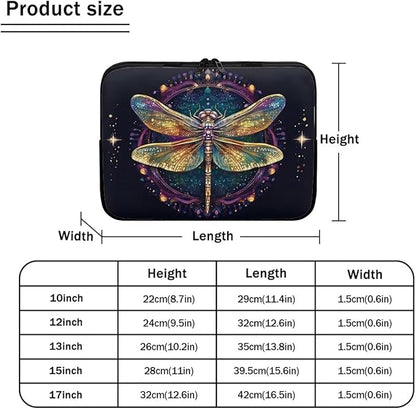 Dragonfly Printed Computer Bags for Laptops for Women, Large Capacity Computer Carrying Cover Laptop Briefcase, 15 Inch Water Resistant Laptop Case Portable Computer Case Bag