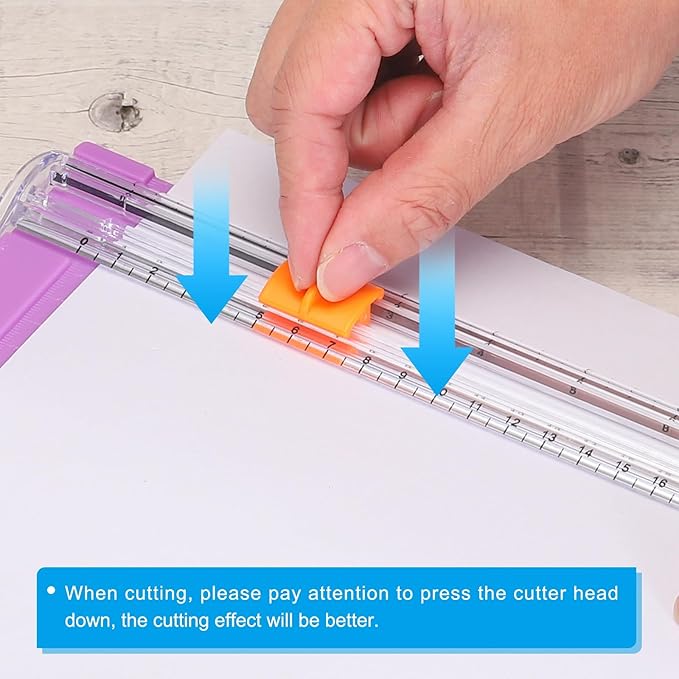 PATIKIL Paper Trimmer, Plastic Portable A5 Paper Cutter Slicer Tool with Side Ruler for Scrapbooking Craft Paper Photo Cardstock Label, Sky Blue