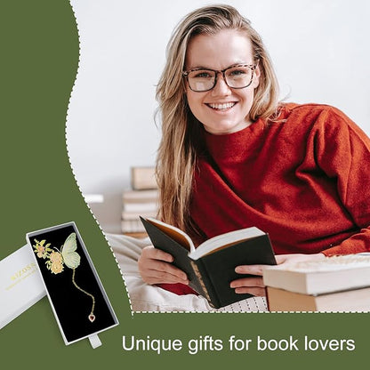 Butterfly Bookmarks for Women,Cute Funny Metal Bookmark,Unique Gifts Book Markers for Women Book Lovers,Teacher Appreciation Gifts,Valentine Mother's Day Christmas New Year Birthday Gift